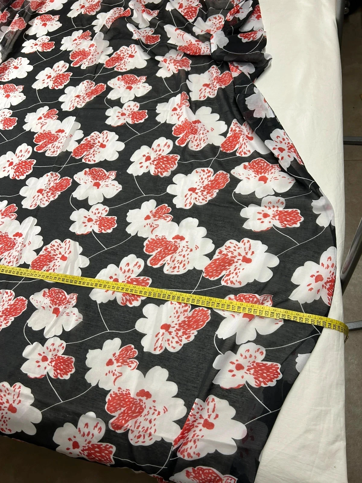 Vintage black plaid tablecloth with floral patterns – photo 7